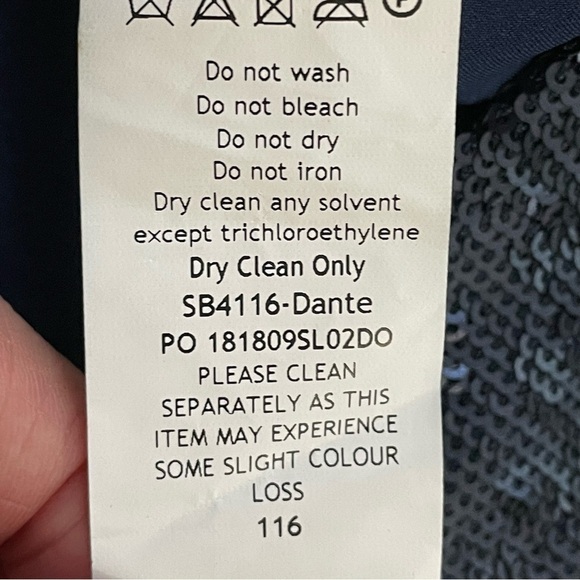 House of CB | Dante Navy Sequin Deep V Mini Dress New - Picture 12 of 12